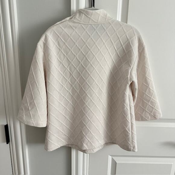 Anthropologie Sunday In Brooklyn Mollie Button Shoulder Top Mock Neck S Cream - Picture 7 of 10